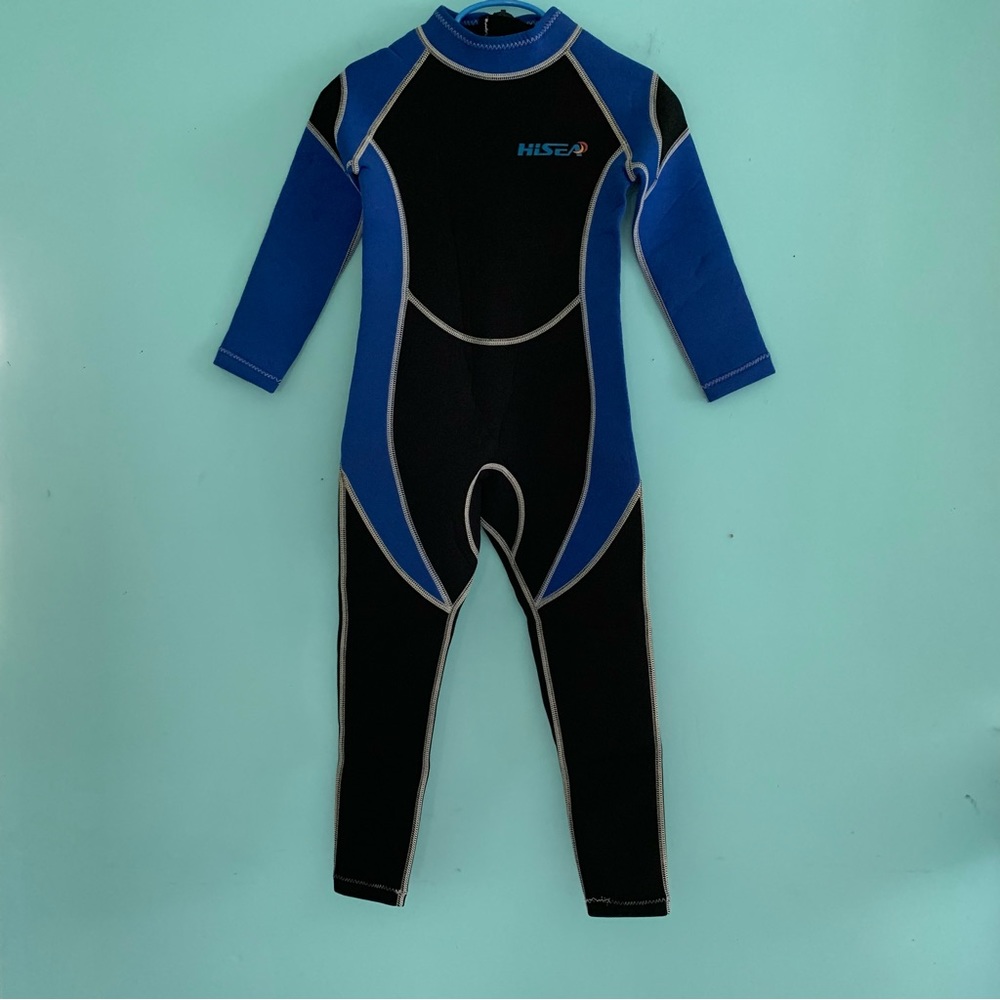 HISEA Kids Neoprene Protection Snorkeling Scuba Diving Wetsuit 4 Colorblock Blue